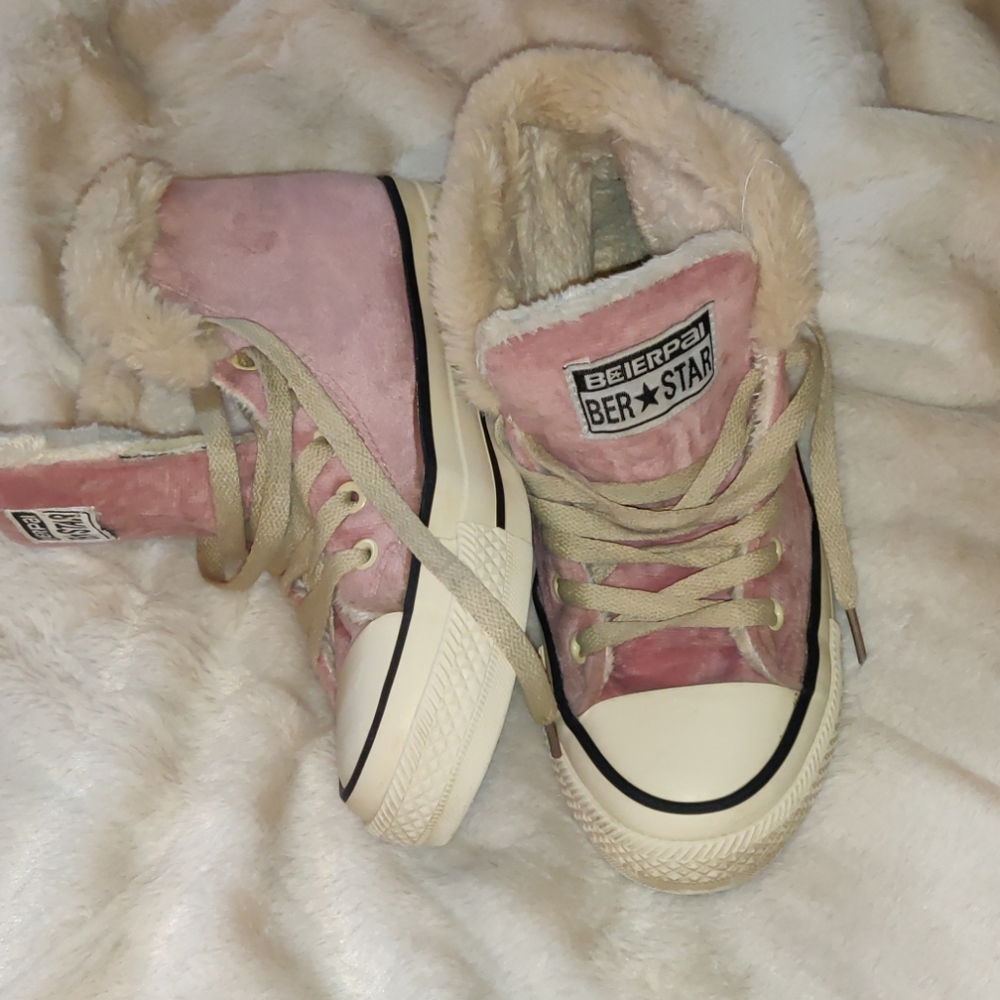 Blush Plush High Top Sneakers